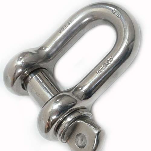 16mm 3T Load Rated D-Shackle 316 stainless steel - Click Image to Close